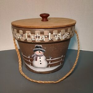 Warm Winter Wishes Snowman Vase